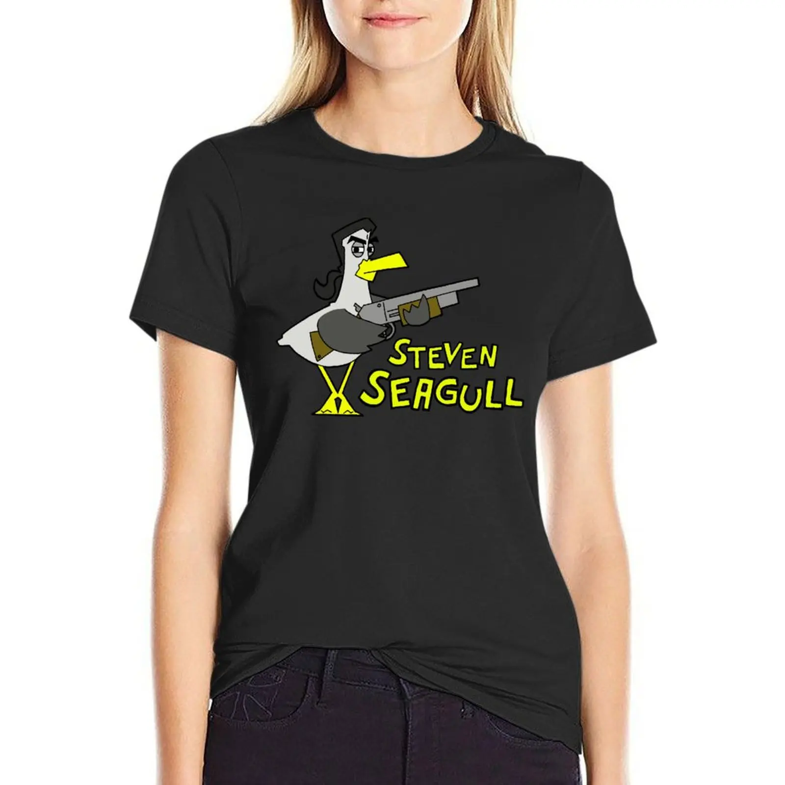 Steven Seagull T-Shirt Female clothing graphics summer tops t-shirts for Women loose fit