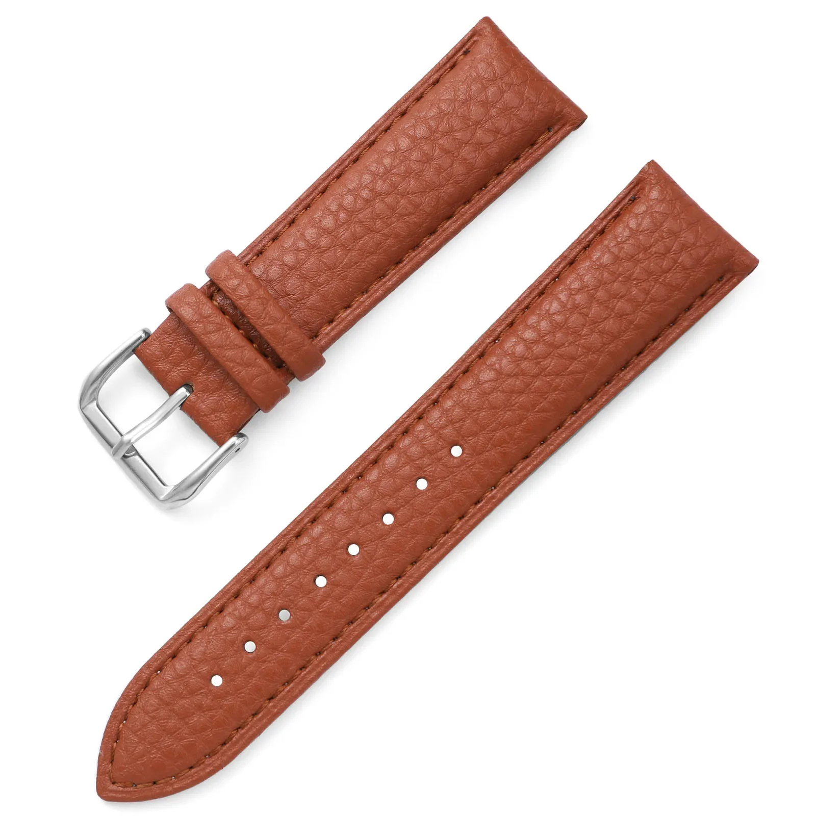 Litchi Pattern Soft Genuine Leather Watch Band Bracelet 12 14 16 18 19 20 21 22mm 24mm Replacement Wrist Strap Cowhide Watchband