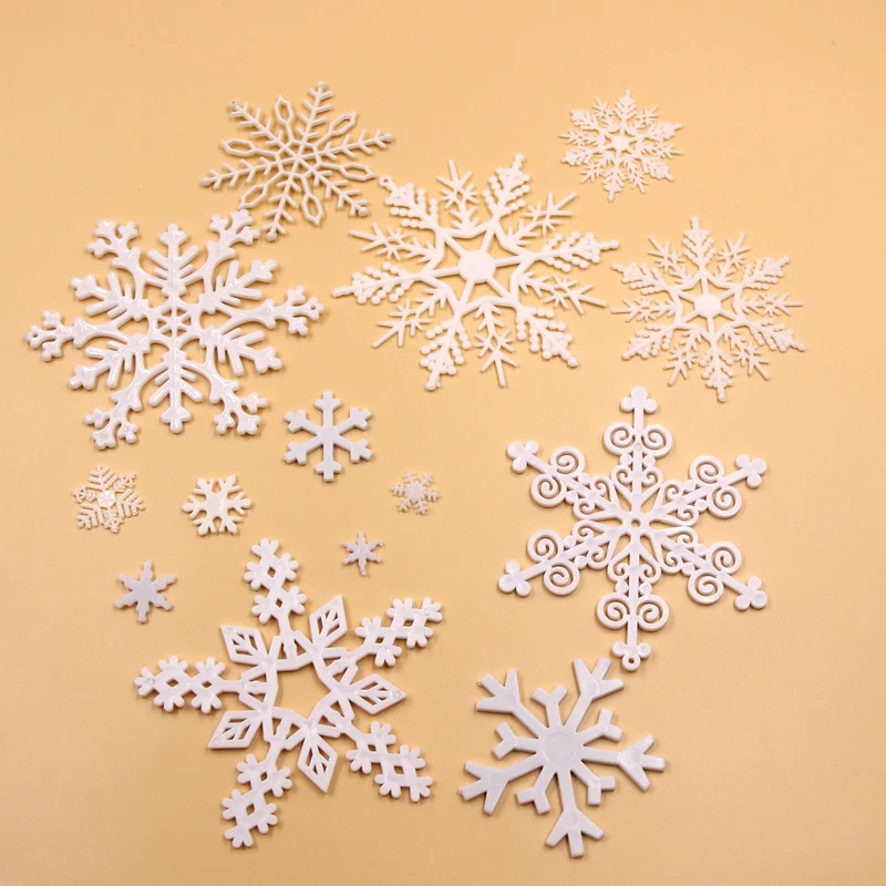 1 confezione di fiocchi di neve in plastica Multi tipo di fiocchi di neve artificiali per la decorazione domestica di natale decorazioni con