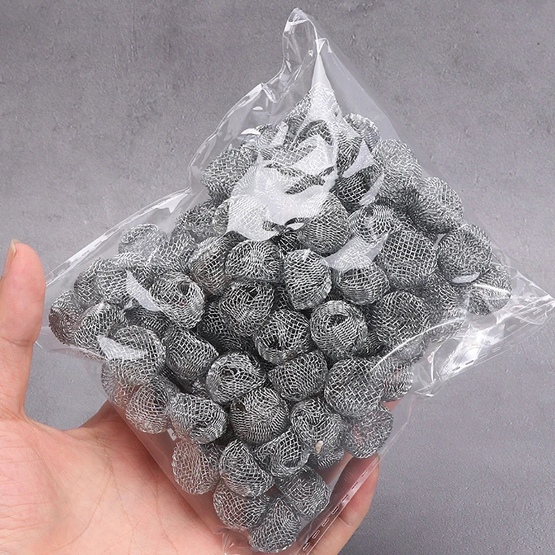 20Pcs Tobacco Ball Filter Burning Mesh Ball 15-20mm Hollow Smoke Pipe Metal Promote Combustion Supporting Net Smoking Gadgets