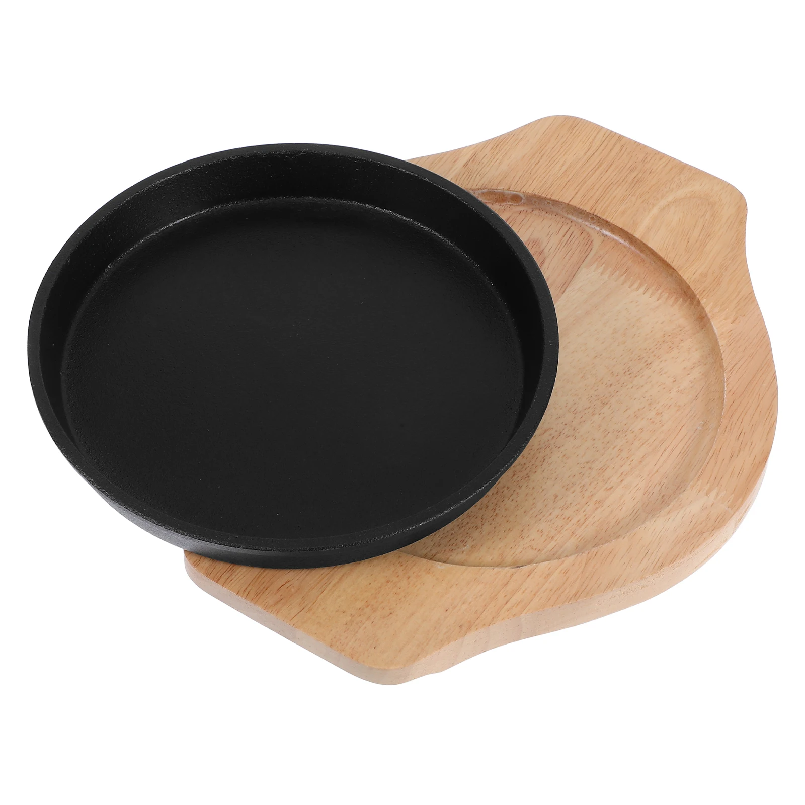

Thickened Barbecue Griddle Pan Round Grill Skillet For Meat Vegetables Cast Iron Home Restaurant Use Space Saving Bbq