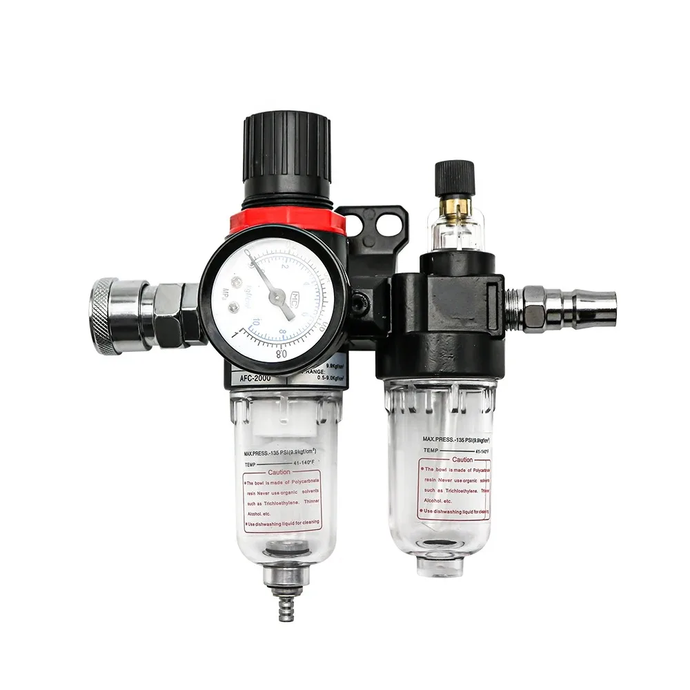 AFC2000 AFR2000 + AL2000 G1/4 Air Compressor Oil and Water Separator Air Filter Is Used to Reduce the Pressure Valve Regulator