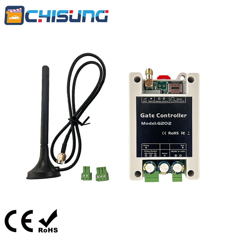 

G202 4G GSM Access Controller Free Call SMS Command Remote On/Off Switch for Door Gate Garages Warehouses Hotels