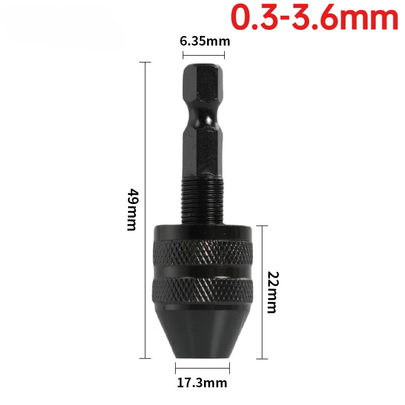 0,3-6,5mm Schnellwechsel-Sechskant-Bohrfutter Dreiklauen-Selbstzentrierendes Spiralbohrfutter 0,3-3,6mm Elektrische Schleifwerkzeuge – Detail 1