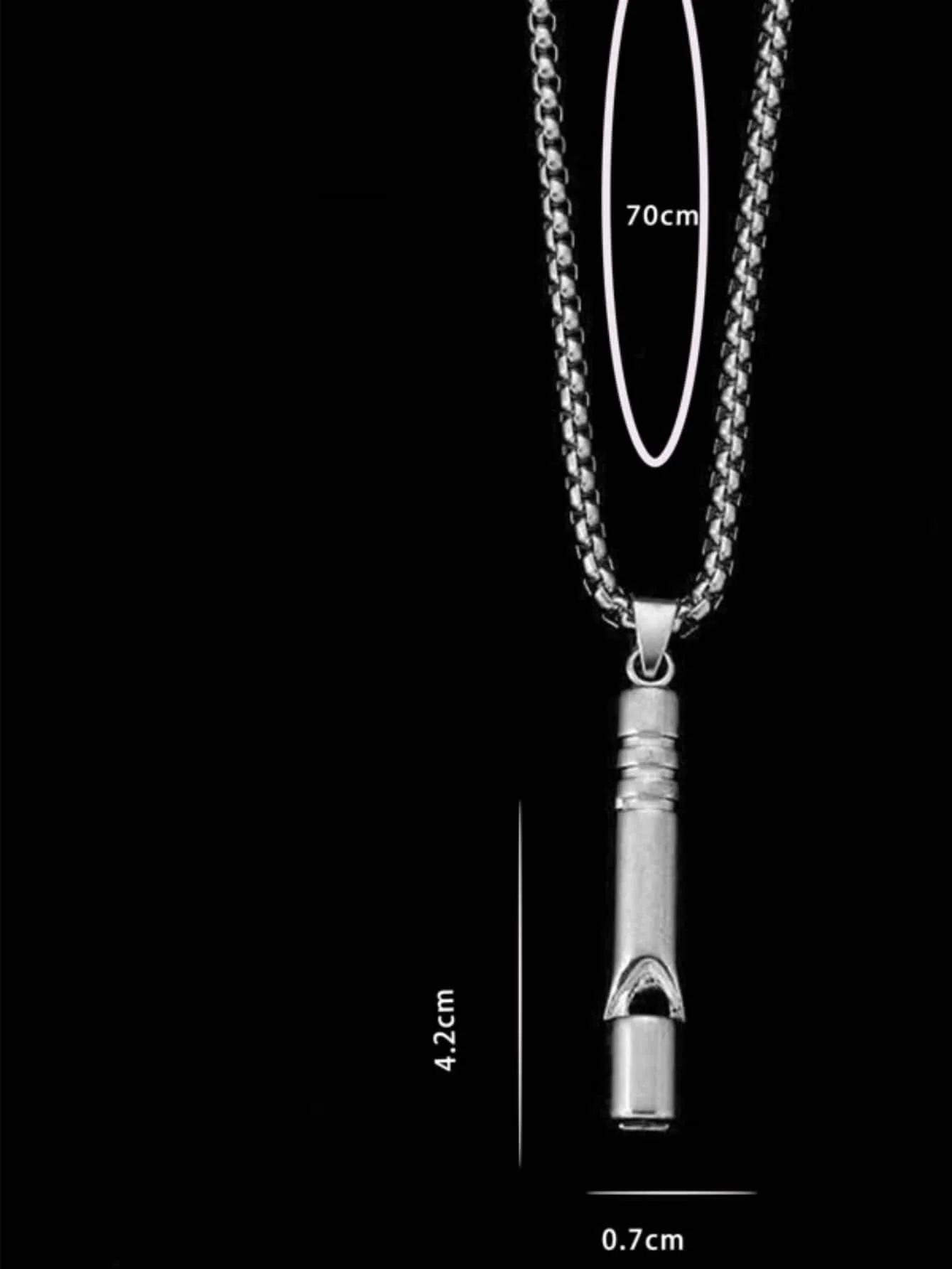 1pc Breathing Necklace Stainless Steel Necklace Increase Attention Whistle Necklace Anxiety Relief for Kids Adult
