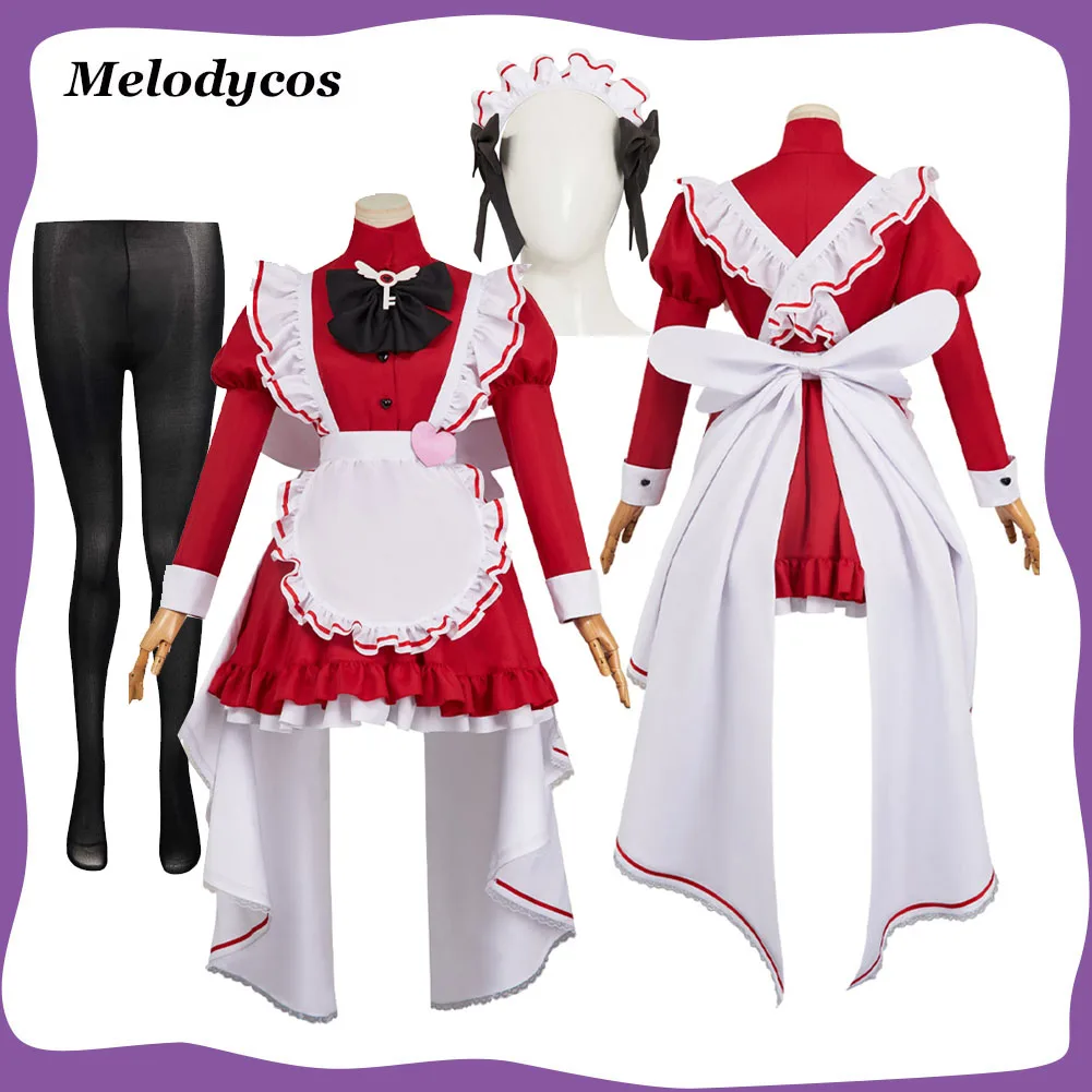 

Чарли Морнингстар Косплей Костюм Горничной Аниме Отель Маскировка Женское Платье Фартук Колготки Повязка на Голову Хэллоуин Карнавальный Костюм Партии