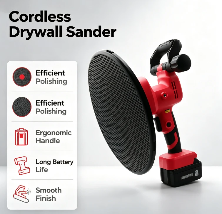 1800W Brushless 380MM Electric Drywall Sander 1200W 18V Battery Pole Wall Polishing Sanding Equipment Accessory