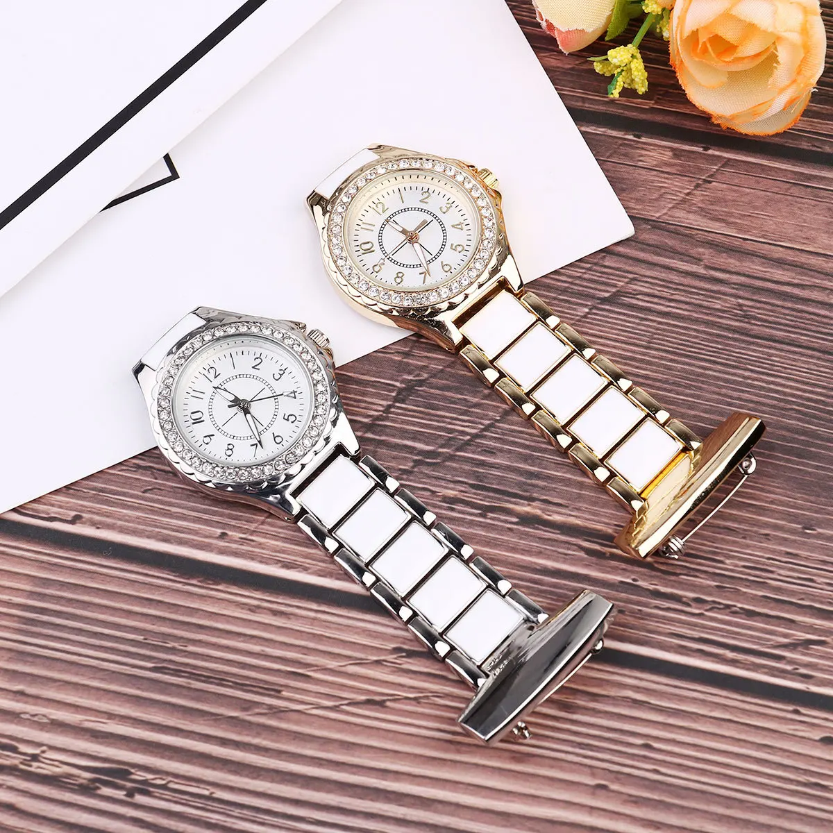 

1Pcs Nurse Pocket Watch Small Lightweight Durable Iron Practical Pin Badge Clip Medical Hanging Watch Nurse Lapel Pin Watch,
