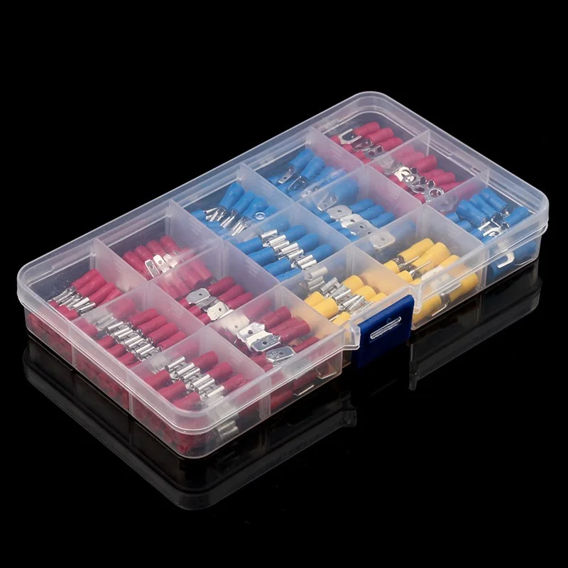720 pcs Cable Lugs Assortment Kit Wire Flat Female and Male Insulated Electric Wire Cable Connectors Crimp Terminals Set