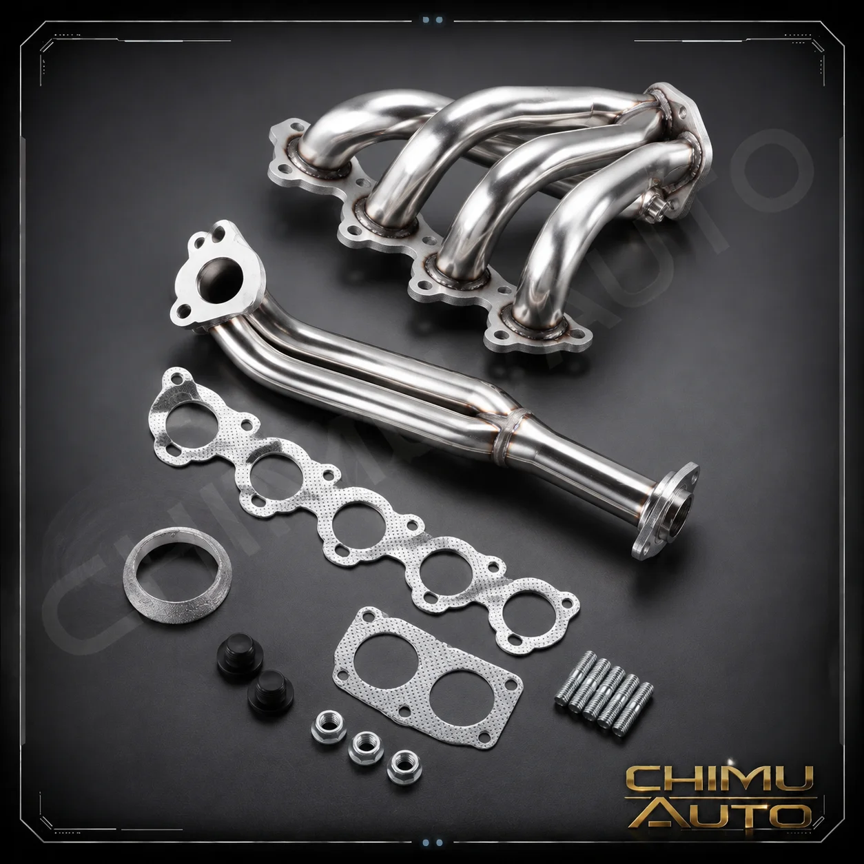 【CHIMU AUTO】 Stainless Steel Exhaust Manifold Header for 88-00 D-series EJ EG EH EK D15 D16 SOHC L4 High Flow