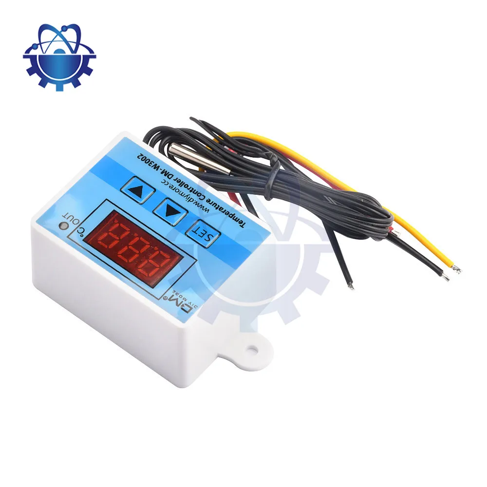 Imagem -03 - Nova Dm-w3002 Digital Led Controlador de Temperatura dc 12v 24v Led ac 110v220v 10a Interruptor de Controle do Termostato com Sensor de Sonda