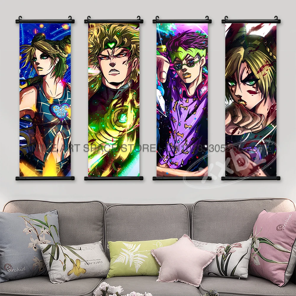 JoJo\'s Bizarre Adventure Hanging Painting Joseph Joestar Canvas Anime Poster Home Decorative Dio Brando Wall Art Scrolls Picture