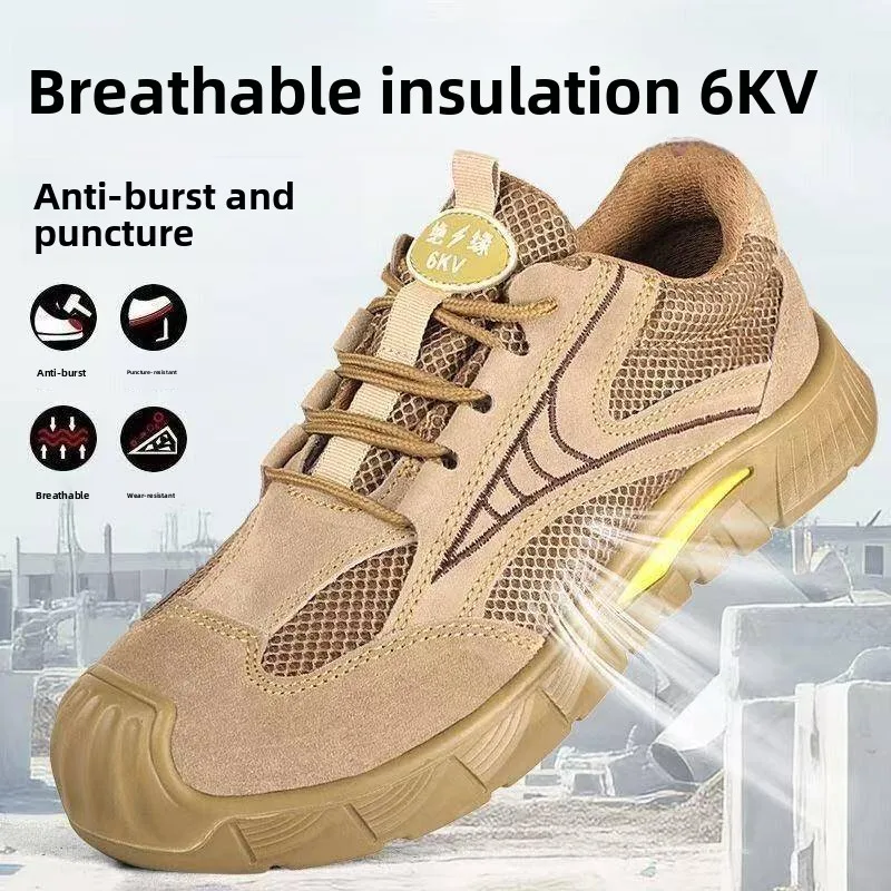 Comfortable Soft Work Shoes Men's New Style Lightweight Breathable Fall Insulated Construction Site Safety Shoes round Toe