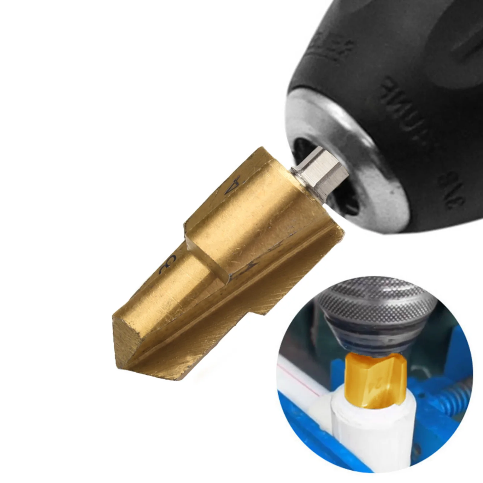 

3 Flutes Countersink Drill Bit 1/4 Hex Shank Center Puncher Water Pipe Expansion Countersink Drill Bit 1/4" Hex Shank Center