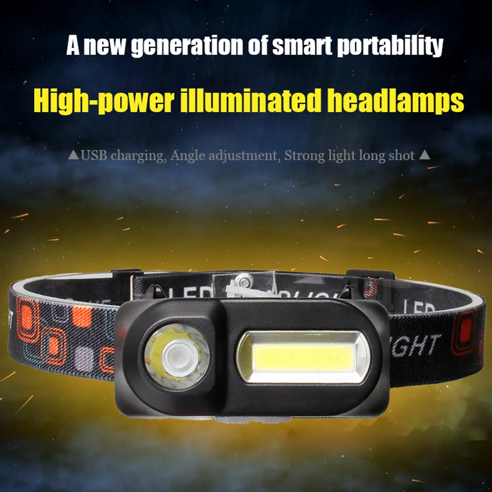 18650 Battery Strong Light COB Lamp Beads Multi-function USB Interface Charging Forehead Light Induction Outdoor Emergency Torch