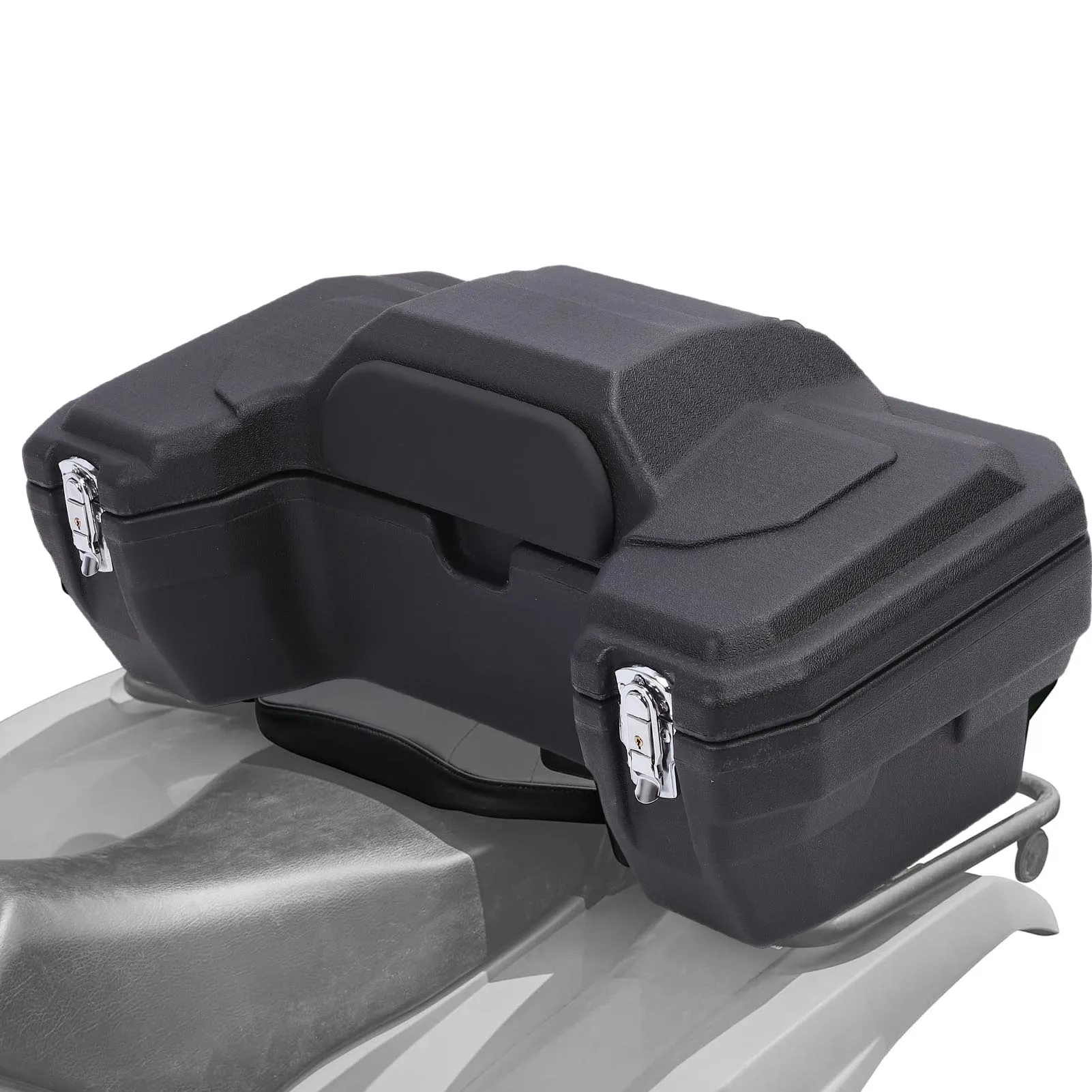 ATV Rear Storage Box 55L Large Capacity Rain Proof ATV Rear Luggage Box with Backrest and Safety Lock for Hiking Camping
