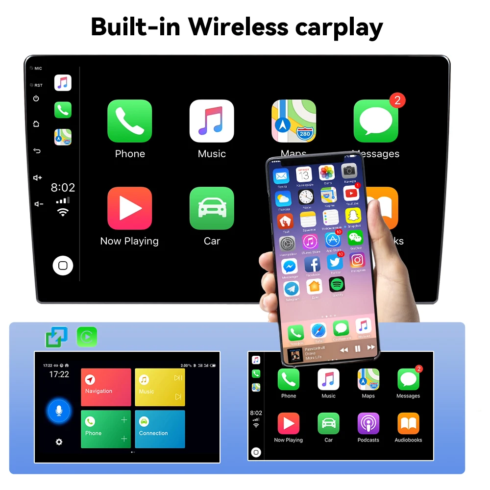 Immagine 3: 9 pollici Wireless CarPlay Android 14 Autoradio Per Toyota Corolla E140 E150 2006-2013 Android Auto IPS Multimediale GPS 4G Wifi DSP