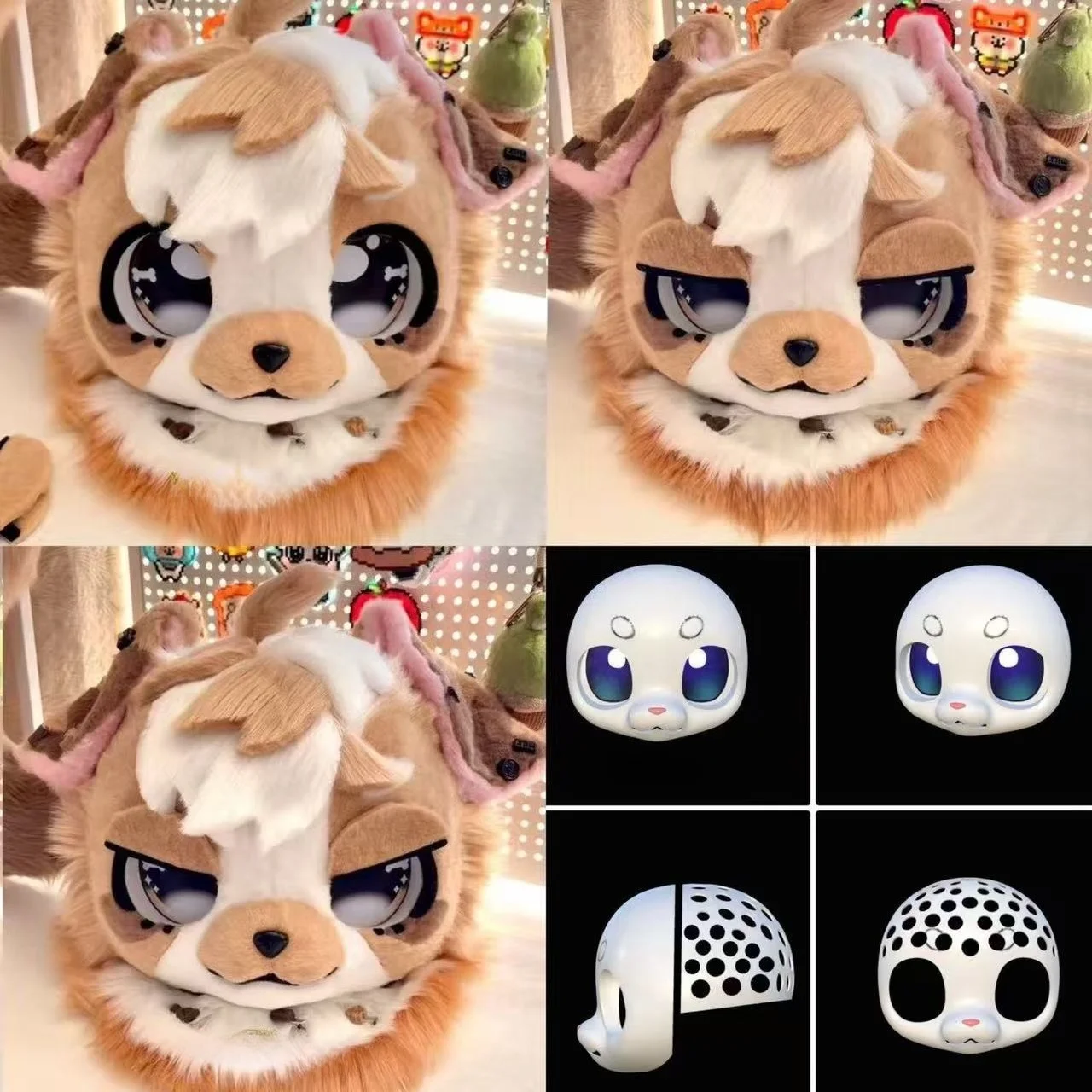 Fursuit Head Base Kemono Short Snouted Feline Beast Skull Furry DIY Head Embryo PETG Wearable Custom Cosplay Anime Accessories
