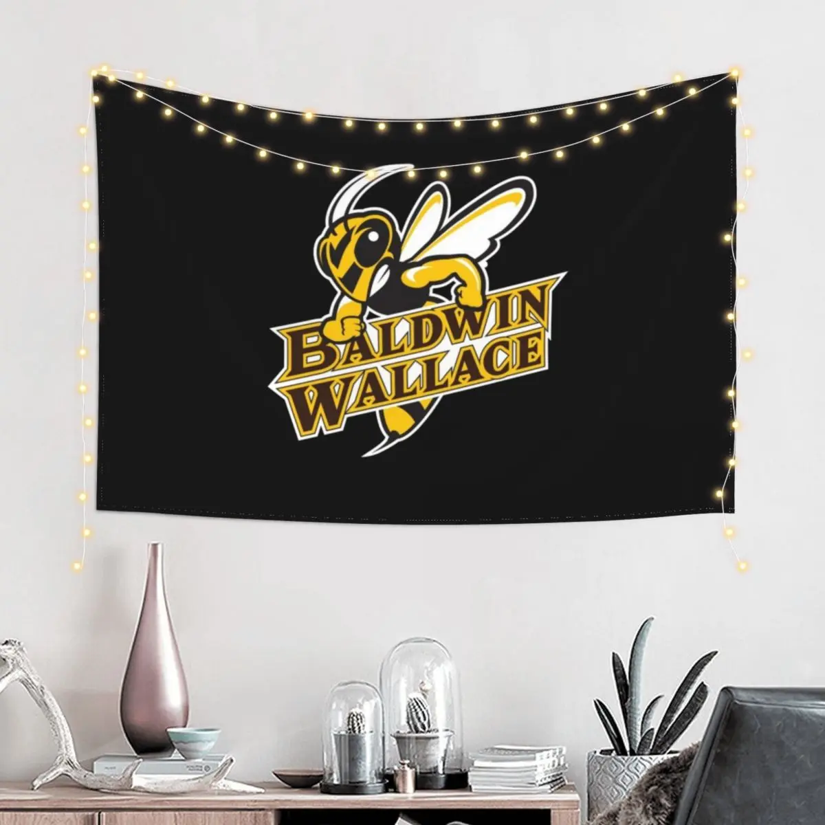 Baldwin Wallace Yellow Jackets club Tapestry Art Mural Korean Room Decor Aesthetic Home Decor Tapestry