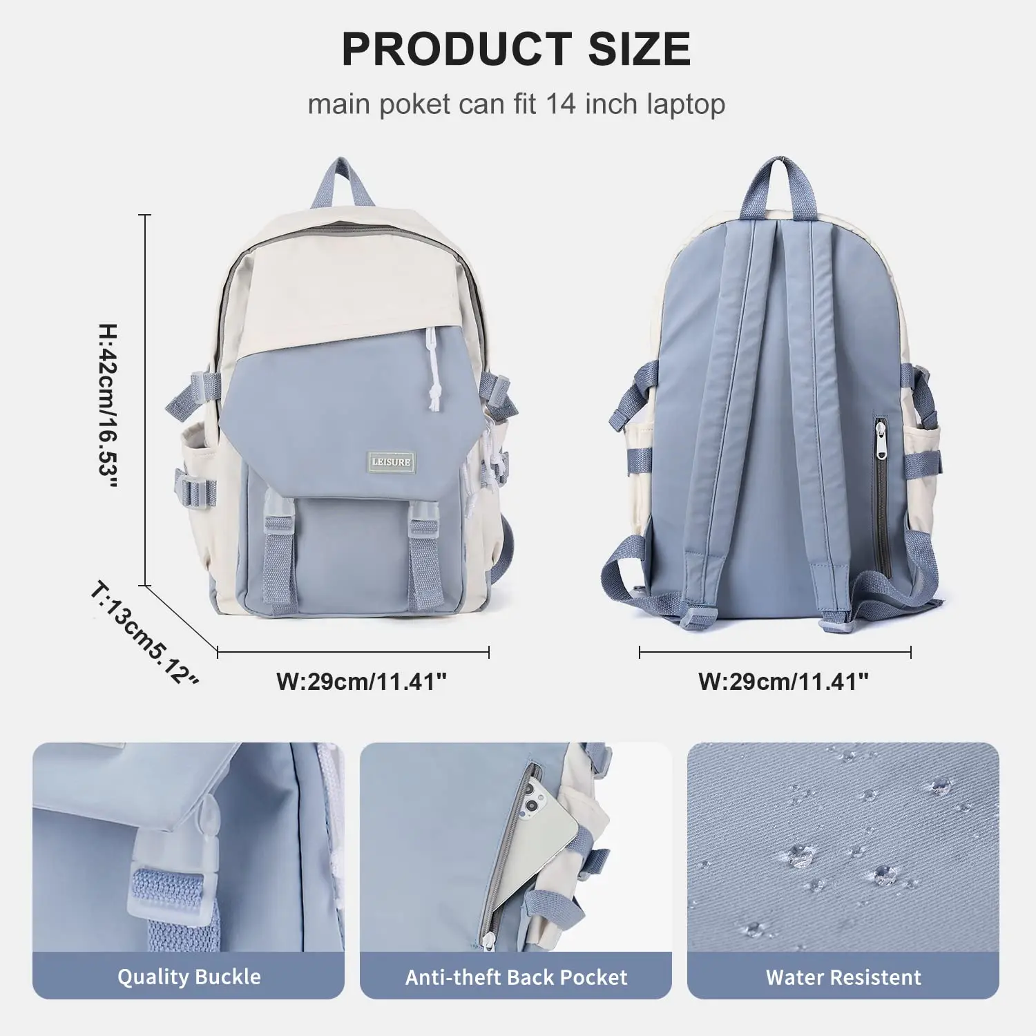 School Bag Lightweight Casual Daypack College Laptop Backpack for Men Women Travel Rucksack for Sports High School Bookbag