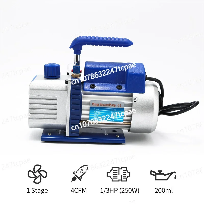 

4CFM Mini Vacuum Pump Small Suction Filter Pump Automobile Inverter Air Conditioning Refrigeration Single Stage Rotary