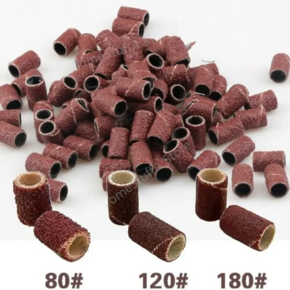 50Pc Polisher Machine Bits Drill Grit Sanding Band Grinding Ring Nail Art Tool Drill Bit Accessories Sandpaper Rotary Tools #120