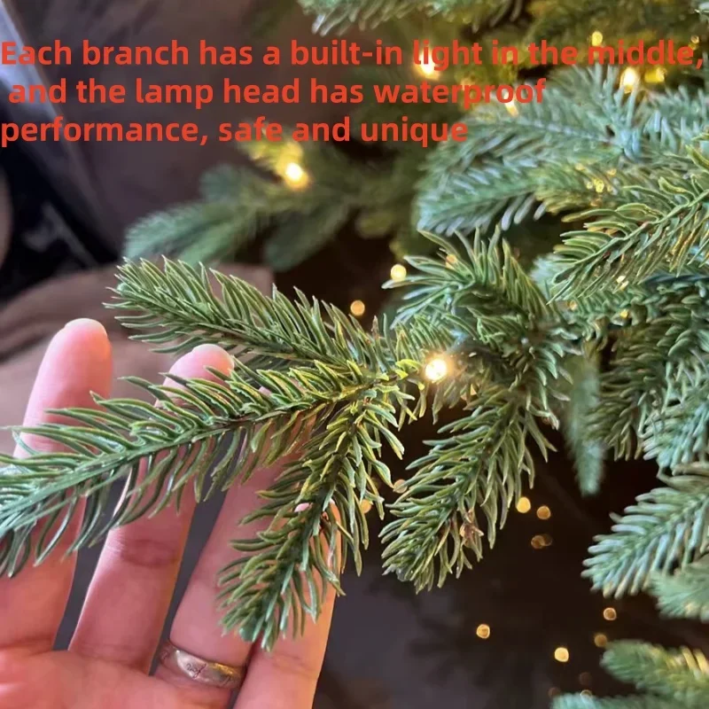 大型クリスマスツリー PE + PVC 素材内蔵 LED ライトクリスマスツリー 120 センチメートル-210 センチメートルクリスマス装飾家の装飾