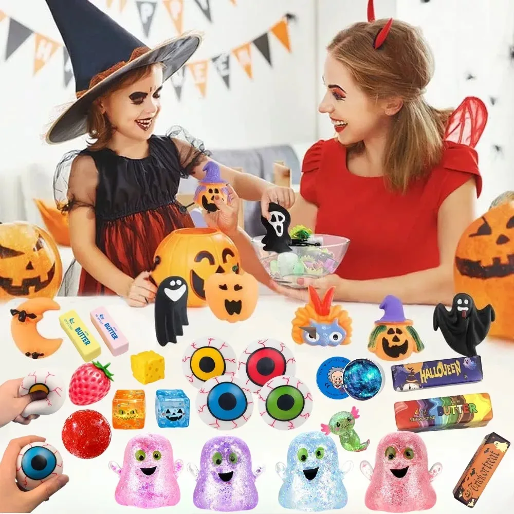 Halloween Sensory Squishy Blind Box Series Random Cute Slow Rise Stress Ball Fidget Stress Relief Toy Perfect Gag Gift For Adult