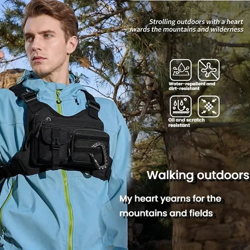 Imagen 1 del producto Chaleco Táctico para Exteriores, Multifuncional, Impermeable, Resistente al Desgaste, Mochila, Bolsa de Pecho Táctica para Hombre para Caza