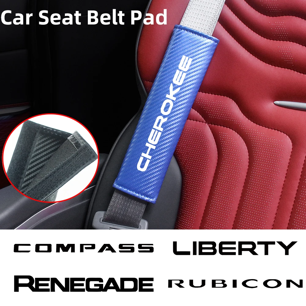 

Car Seatbelt Shoulder Carbon Fiber Protector Cover Safety Belt Shoulder Pad For JEEP CHEROKEE COMPASS PATRIOT RENEGADE WRANGLER