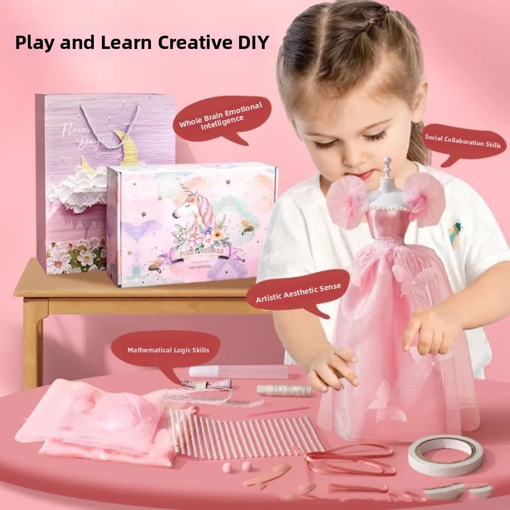

Skirt DIY Doll's Clothes Kit Wear Fashion Design Princess Toy Outfit Kit Cute Handmade Doll's Dress Material Clothing Design