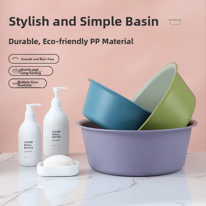 

Thickened Kitchen Sink Home Use Face Washing Dishwashing Basin Student Dormitory Small Basin Plastic round Shape Household Cl...