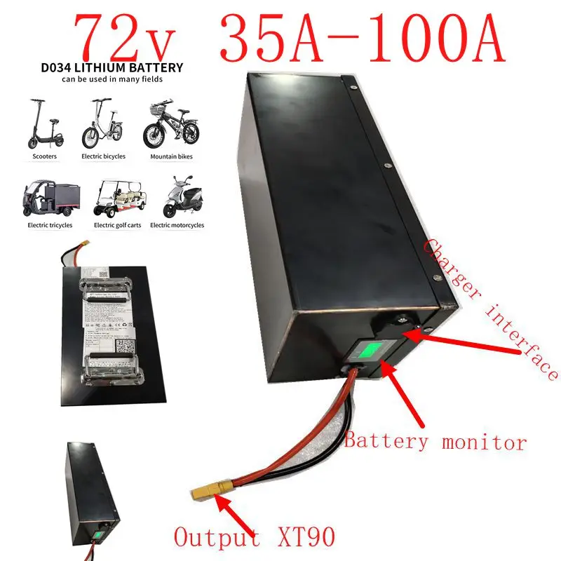 

72V 21700 30ah 35ah 40ah 50ah 60ah Lithium battery for Two three-wheeled floor scrubbers sweeping robots sprayers solar