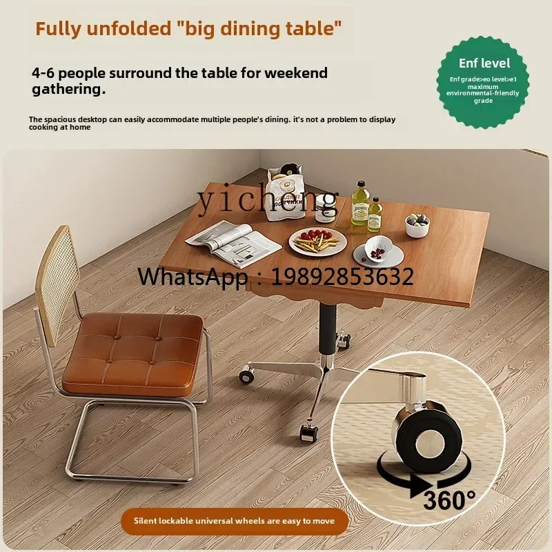 

BB solid wood bedside rack, sofa side few with wheel lift glass small table coffee table