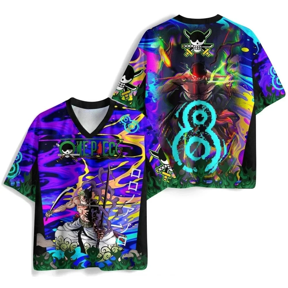Summer Family Matching Anime One Piece 3D Printing Neutral Daily Sports Football Training Casual Thin Quick Drying T-shirt