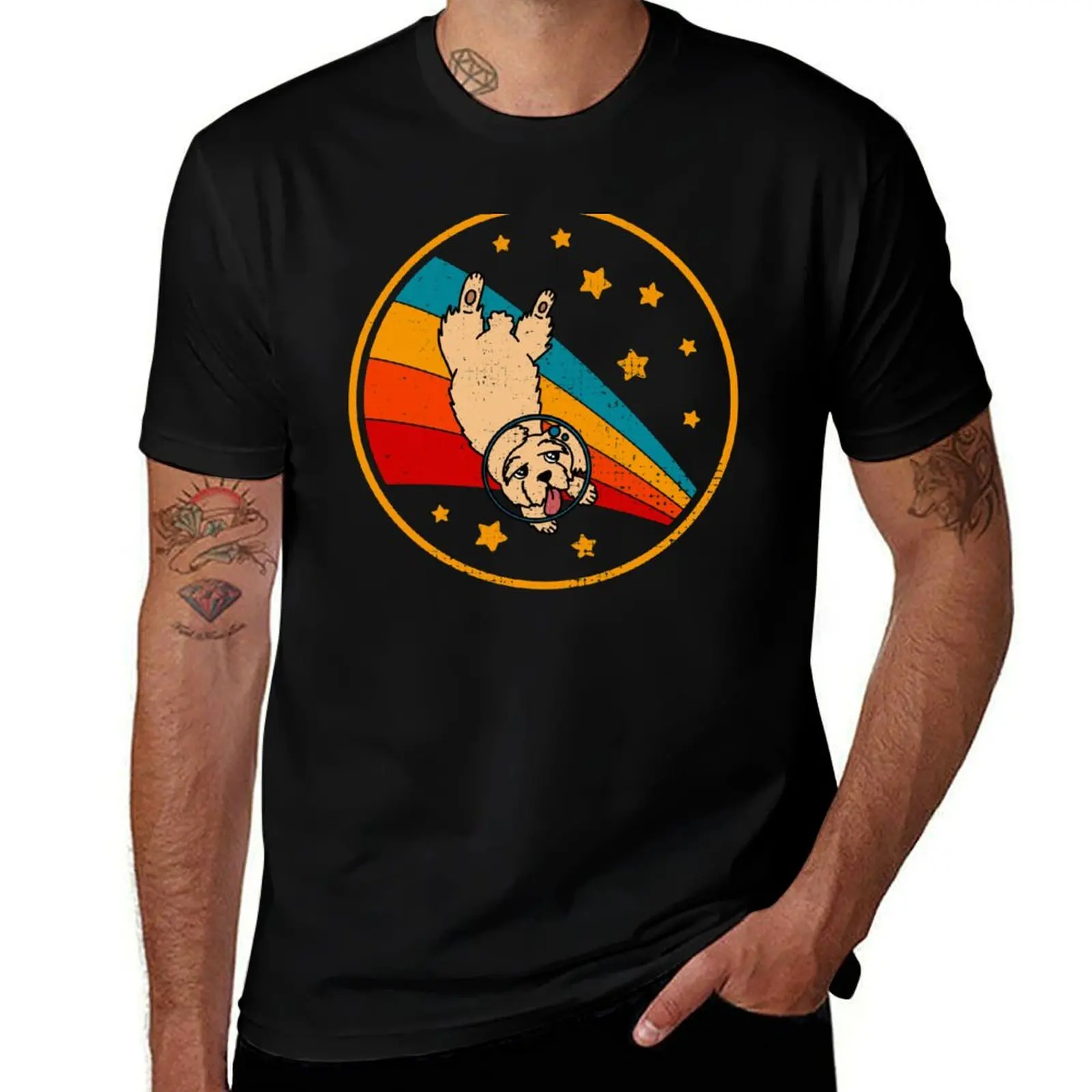 

Cute Vintage Clumber Spaniel Owner Retro Dog In Space T-Shirt Basic Crew Neck Short Sleeve Top