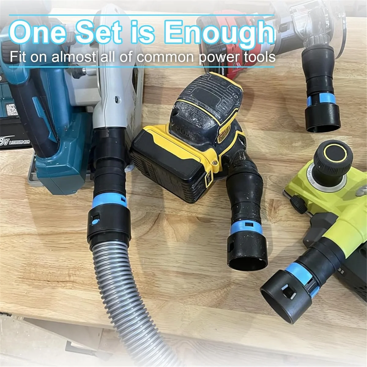 Zestaw węża do odsysania pyłu ABNJ 1 1/4 cala x 10 stóp do domu i odkurzaczy z 5 adapterami do elektronarzędzi stolarskich