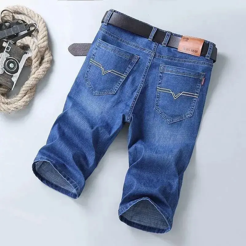 Men Short Denim Jeans Thin Knee Length New Casual Cool Summer Pants Short Elastic Daily High Quality Trousers New Arrivals