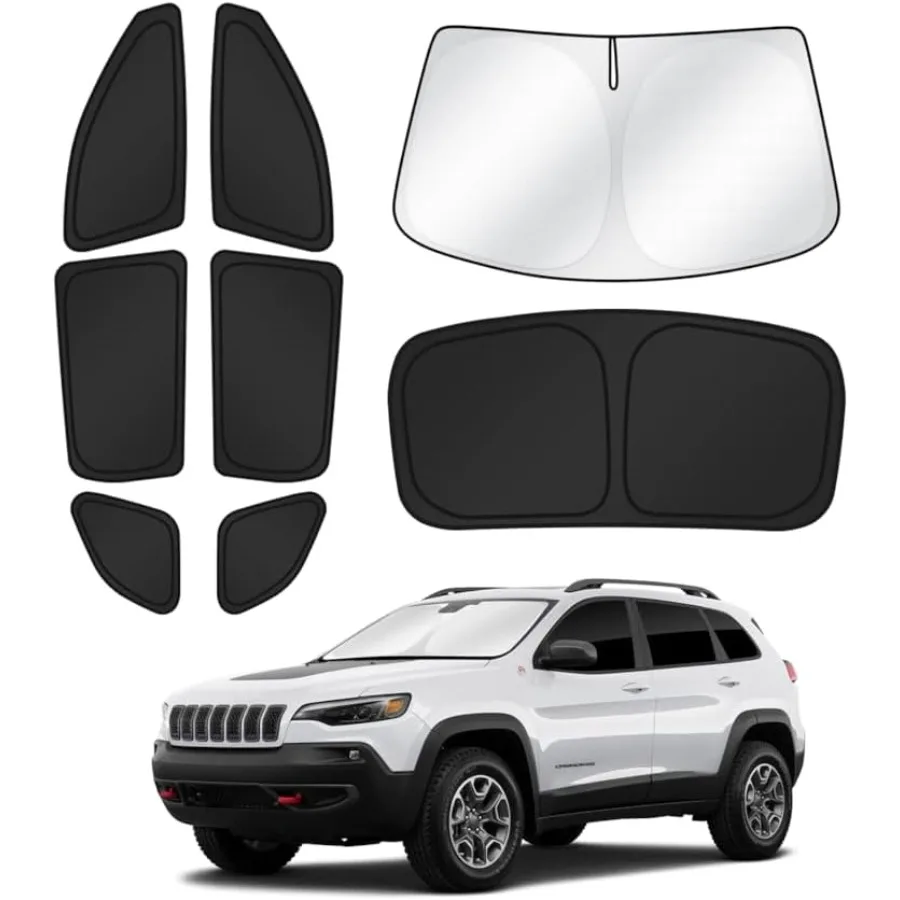 

Sunshades for Jeep Cherokee 20142023 Not for Jeep Grand Cherokee Windshield Sun Shade Side Rear Window Shade Cover Sun Visor Sh