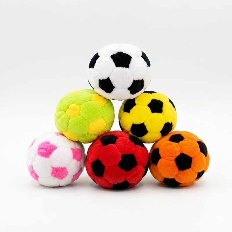 7cm 6 Colors Plush Football Dog Toy Soft Stuffed Soccer Ball For Interactive Play Durable Chew Ball For Indoor Cats Dogs view 2