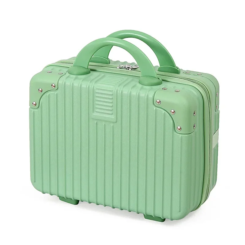 Retro Cosmetic Case 14-Inch Mini Portable Box Small Luggage Hand Gift Storage Cosmetic Bag Small Password Box