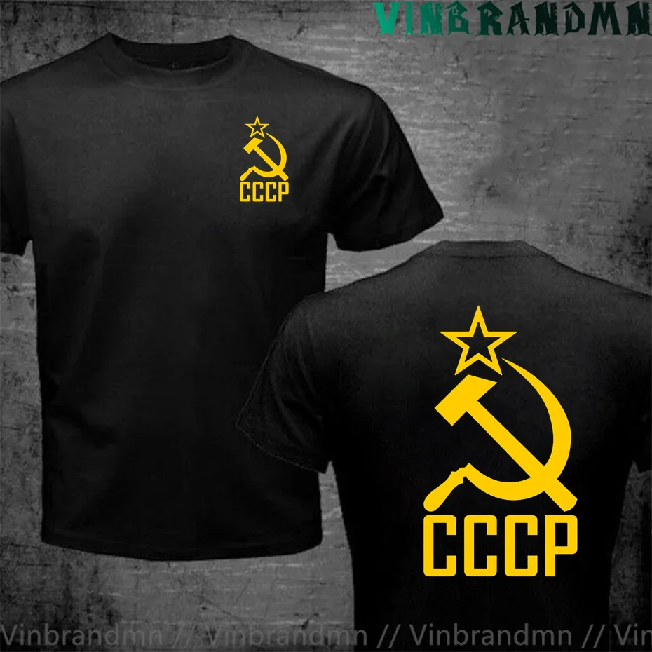 CCCP Communism Russian T Shirt Men Clothing USSR Soviet Union Man Causal T-shirt Moscow Russia Tee Cotton Round Neck Tops Camisa