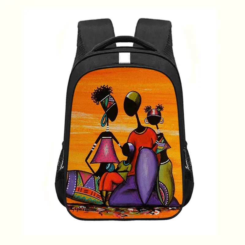 Sacs à dos d'école d'impression traditionnelle africaine pour les filles, cartable primaire, sac de livre pour les étudiants, beau sac de voyage pour femme