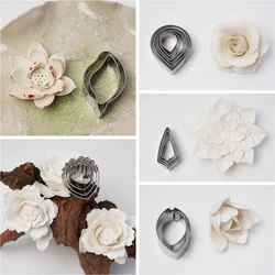 DIY Ceramic Peony/Rose/Tulip Flower Cutting Die Pottery Tools Stainless Steel Petal Polymer Clay Molds Set Clay Cutter