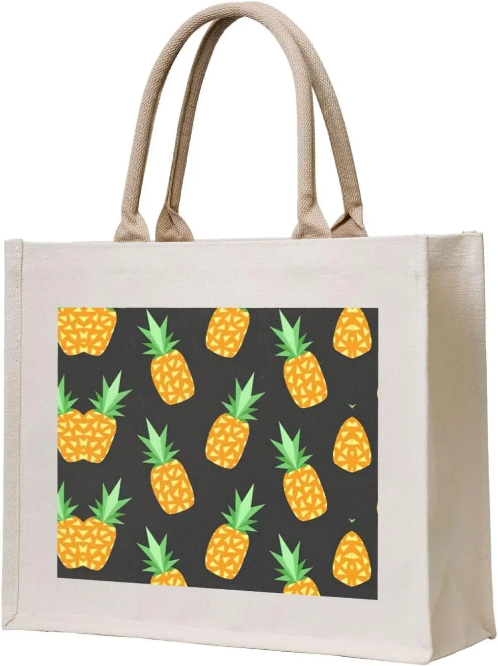 Pineapple Canvas Carrying Tote Bag,Personalized Present Bag, Womens Tote Bag For Yoga, Work,