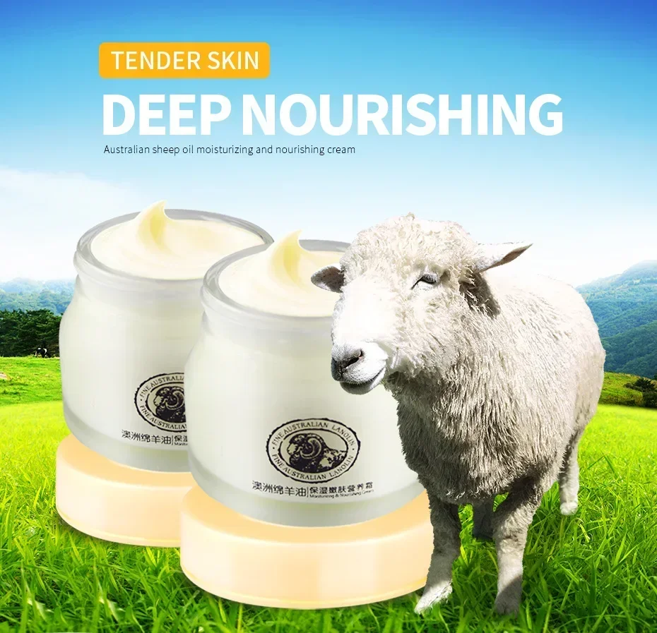 

100g Sheep Oil Cream Face Cream Collagen Facial Moisturizer Lanolin Skin Moisturizing Soothing Brightening Cream