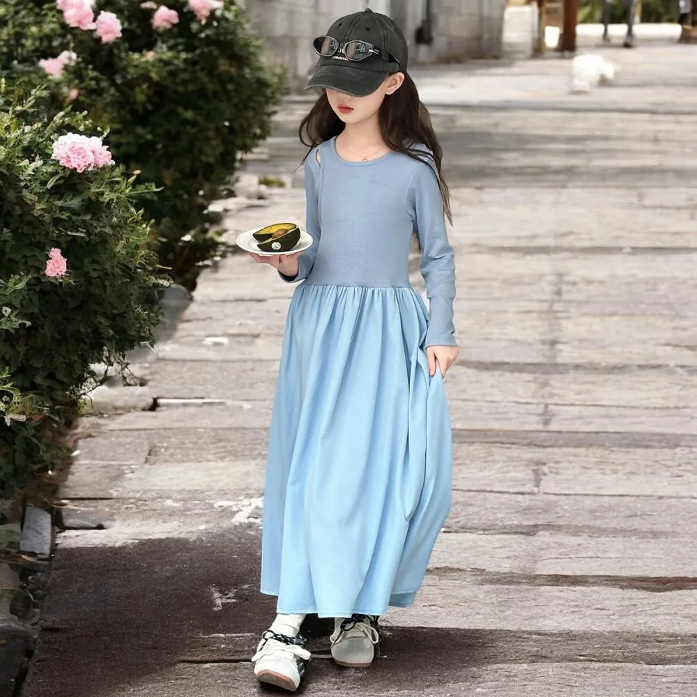 kids Long Dresses for Girls Party Dress Kids Princess Costume Teenager Elegant Children Baby Clothes Vestidos 6 8 10 12 14 Years