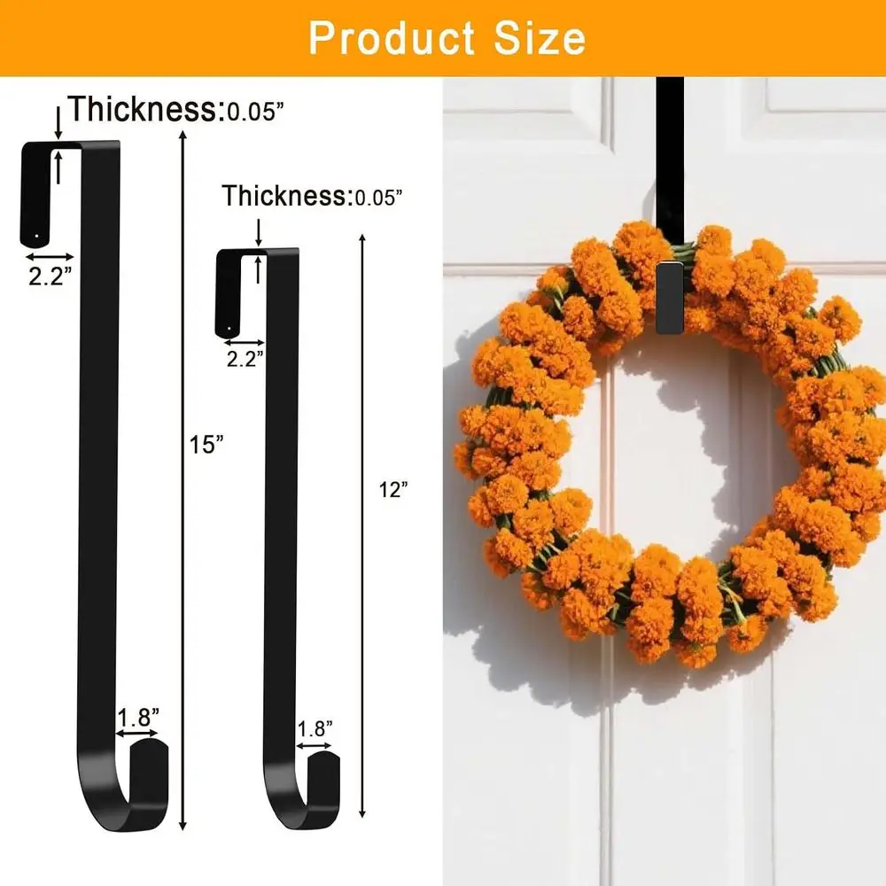 4 Pack Wreath Hangers, Front Door, Over The Door Wreath Hanger, Day Decorations, Wreath Hook, Hanging Christmas, Easter All Deco