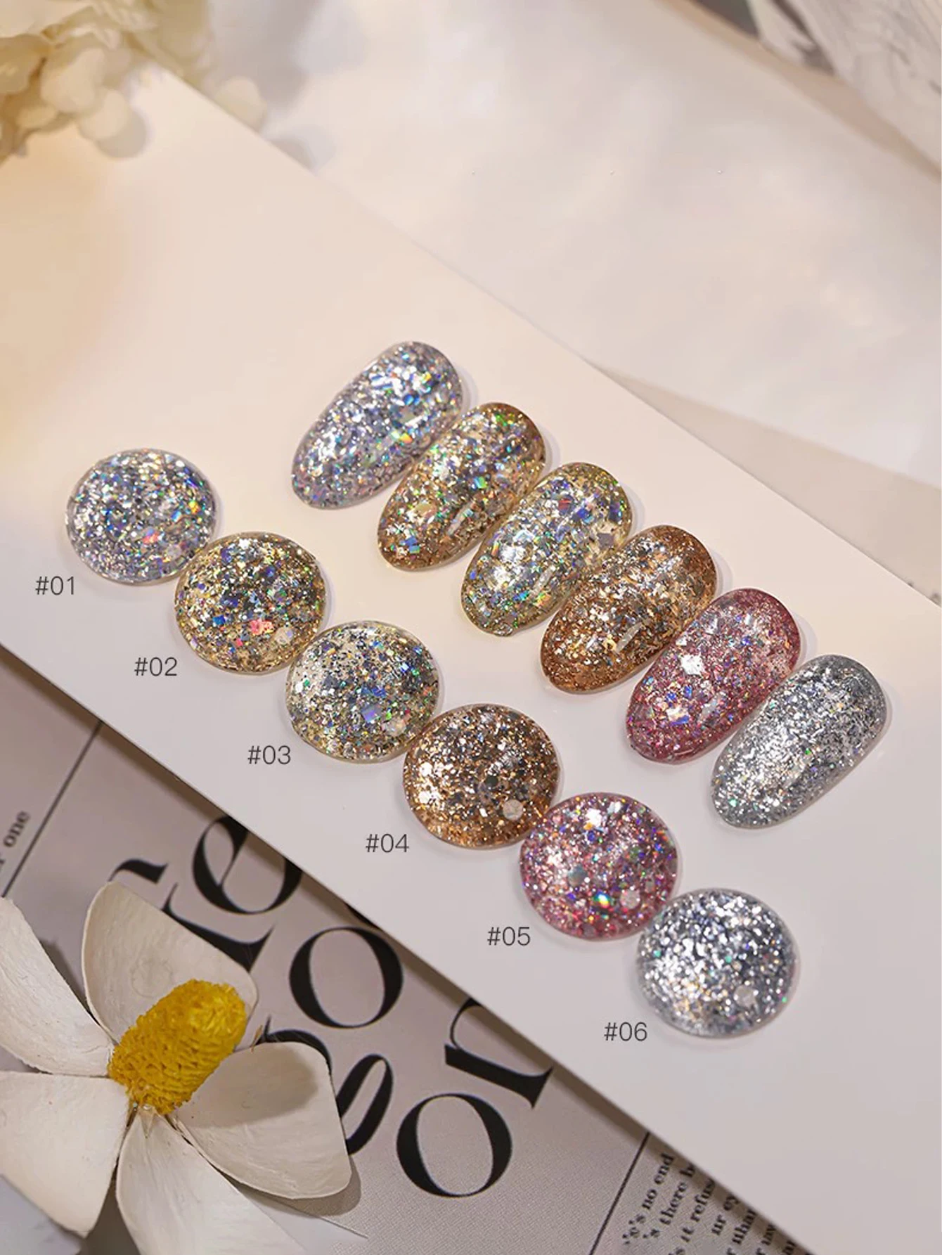 

1-6pcs 15ml Spring/Summer Flash Galaxy Series Sequin Gel Nail Polish UV LED Curing Holiday Women's Gift Nail Art Daily Supplies