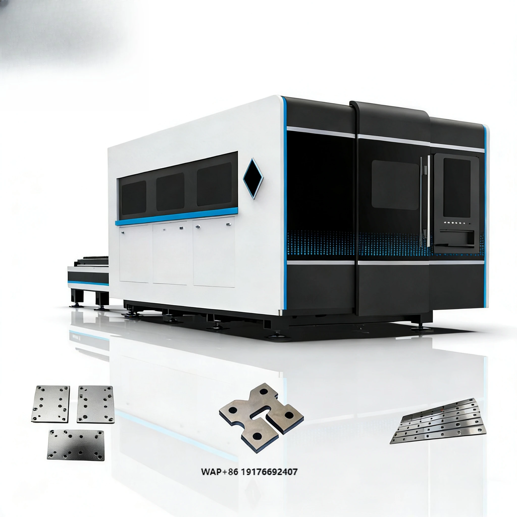 High-Efficiency Full Enclosure Automatic CNC Digital FiberCutting Machine Exchange Table Empower Head Metal Sheets